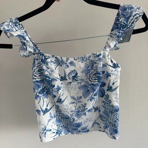 Commense Blue Flora Tank Top